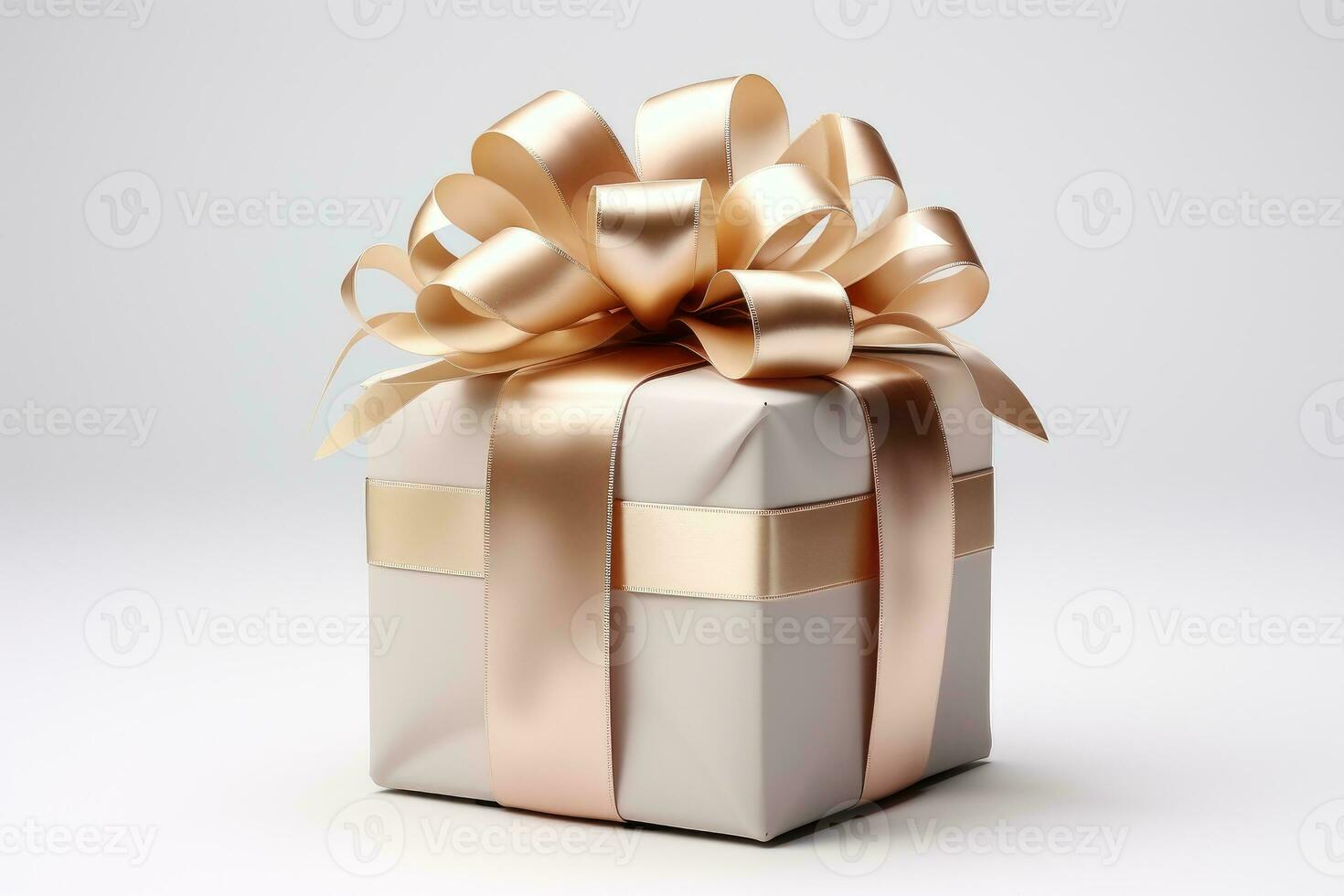 gift box with satin ribbon AI Generated photo