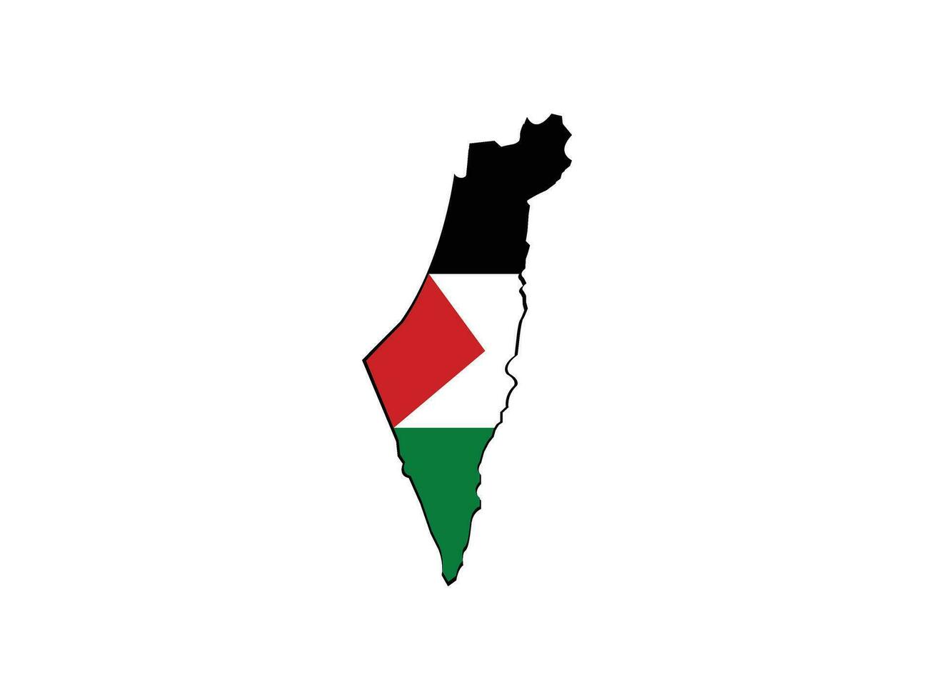 Palestine Map With Flag Vector