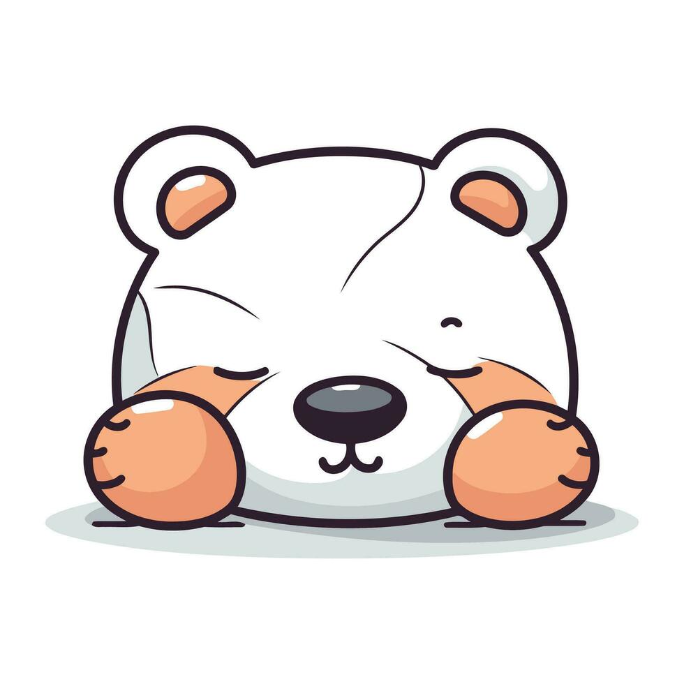 polar oso con huevos. linda dibujos animados personaje. vector ilustración.