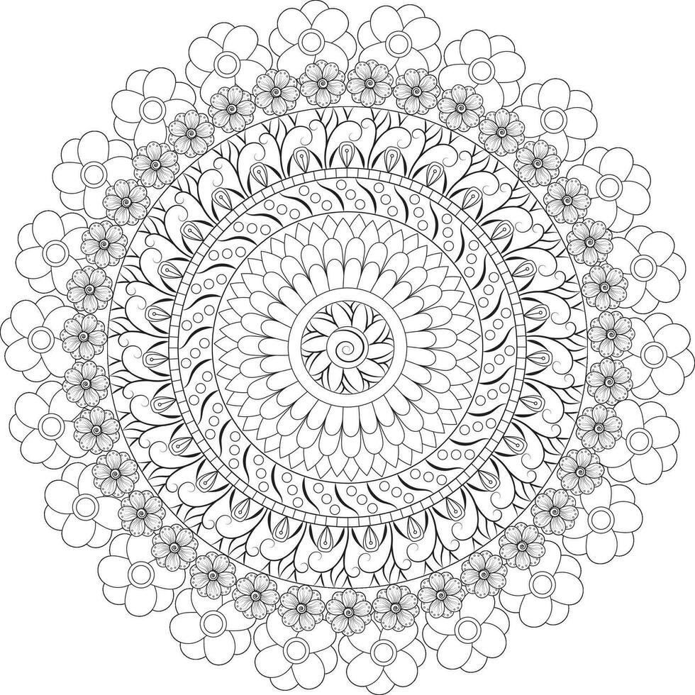 Mandala Adutls coloring page background vector