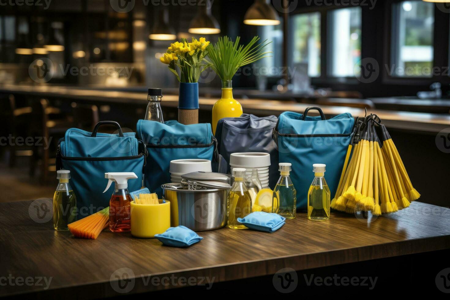 cleaning tools and equipment professional photography AI Generated photo