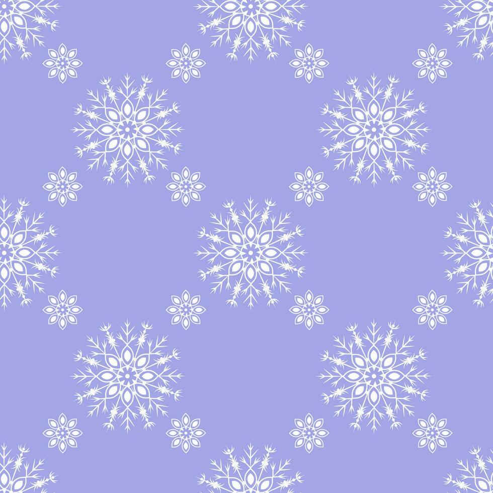 patrón vectorial con copos de nieve sobre un fondo azul. patrones sin fisuras para año nuevo y navidad. apto para papel de fondo y de regalo, tejido en versión invernal. elementos decorativos antiguos. vector