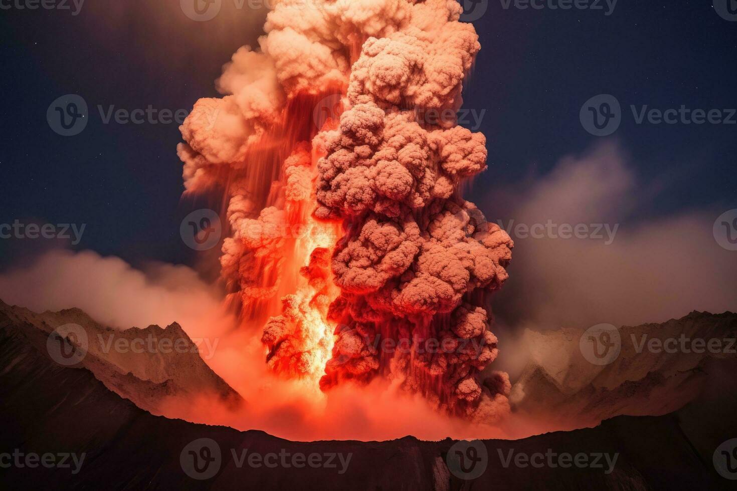 nature disaster volcanic eruption AI Generated photo