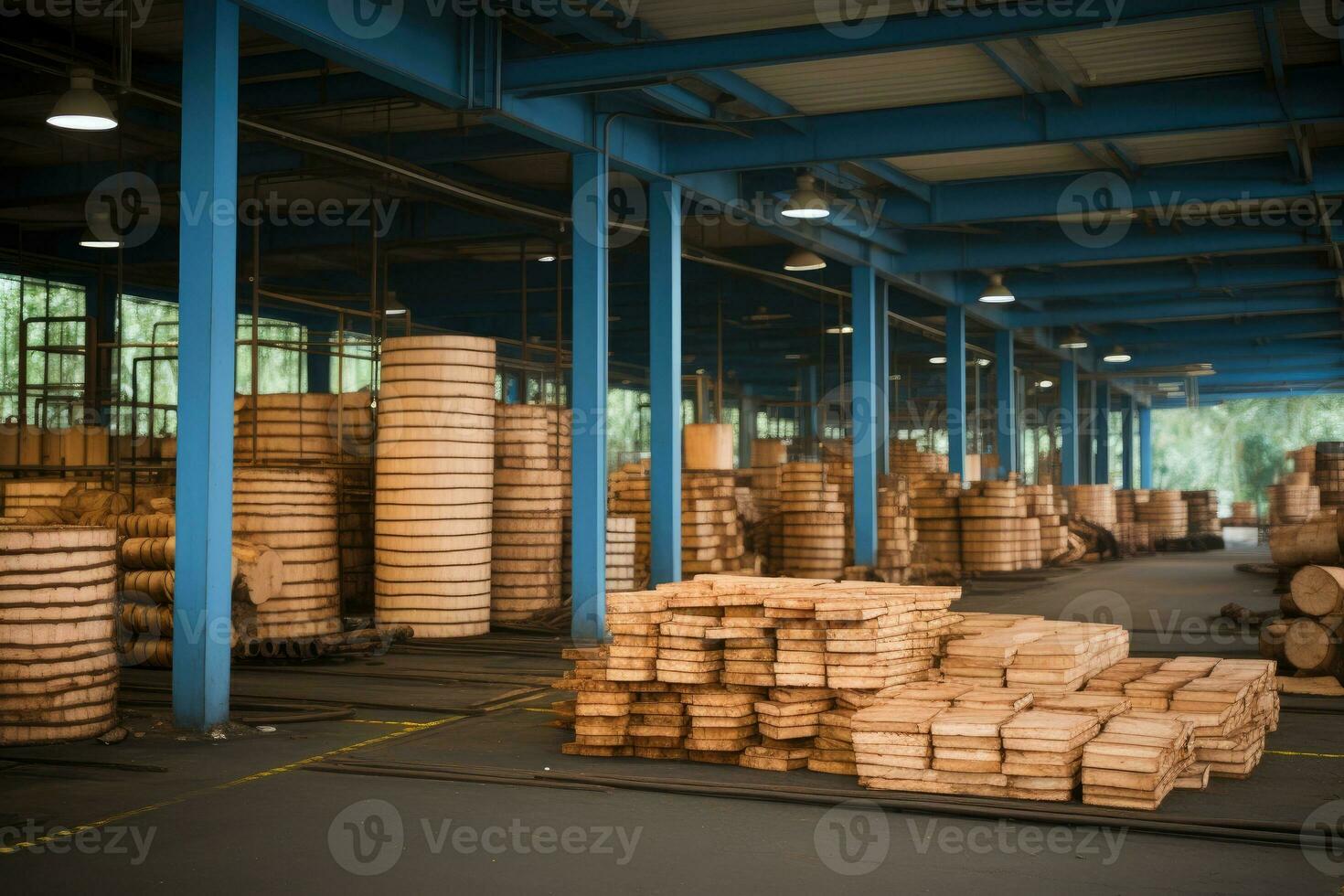 inside the factory is an empty storage area AI Generated photo