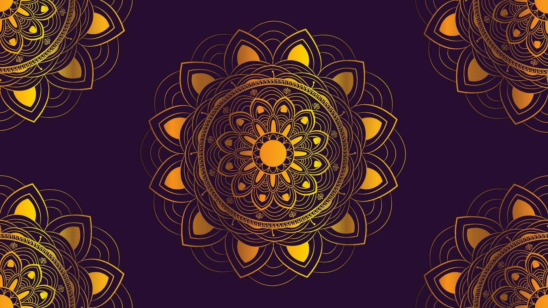 Abstract spiral round Mandala Background in dark color vector