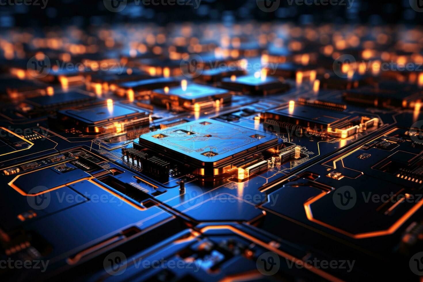 abstract technology electronic circuit board AI Generated photo
