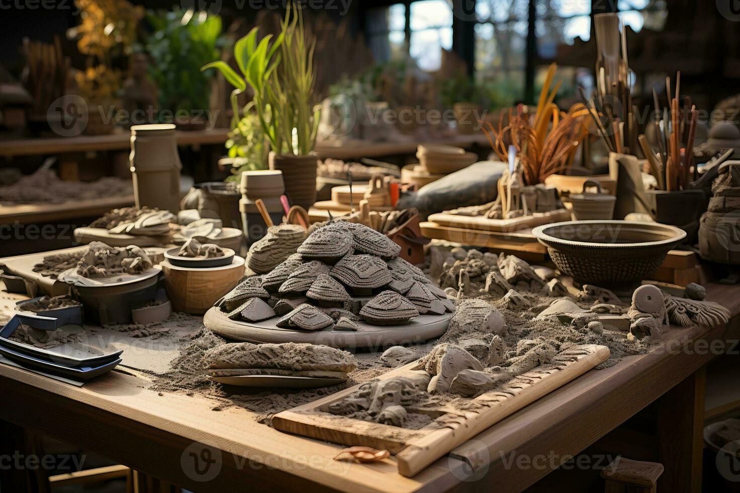 clay craftsman tools and equipment professional photography AI Generated photo