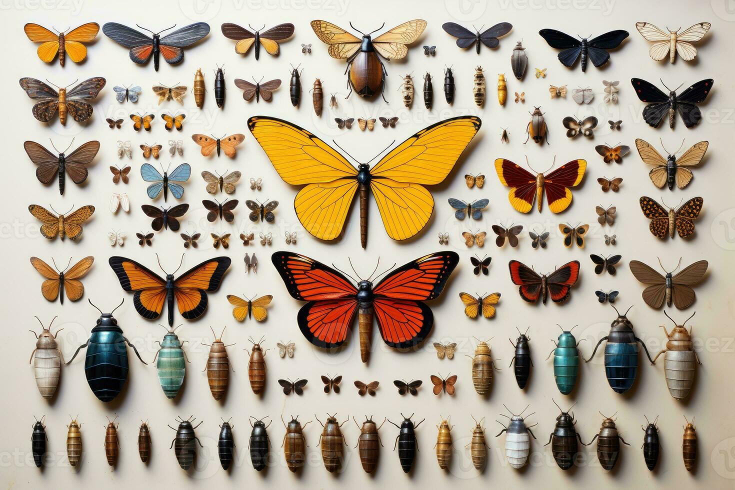 assortment various insects flat lay AI Generated photo