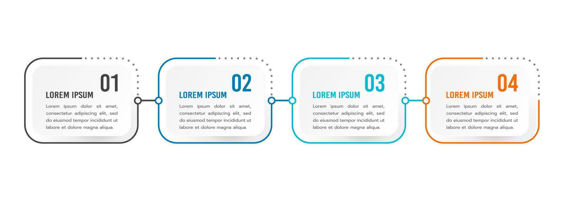 4 4 proceso infografía diseño modelo paso a éxito. vector ilustración.