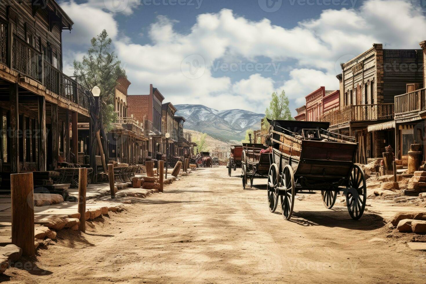 old west town where cowboys live AI Generated photo