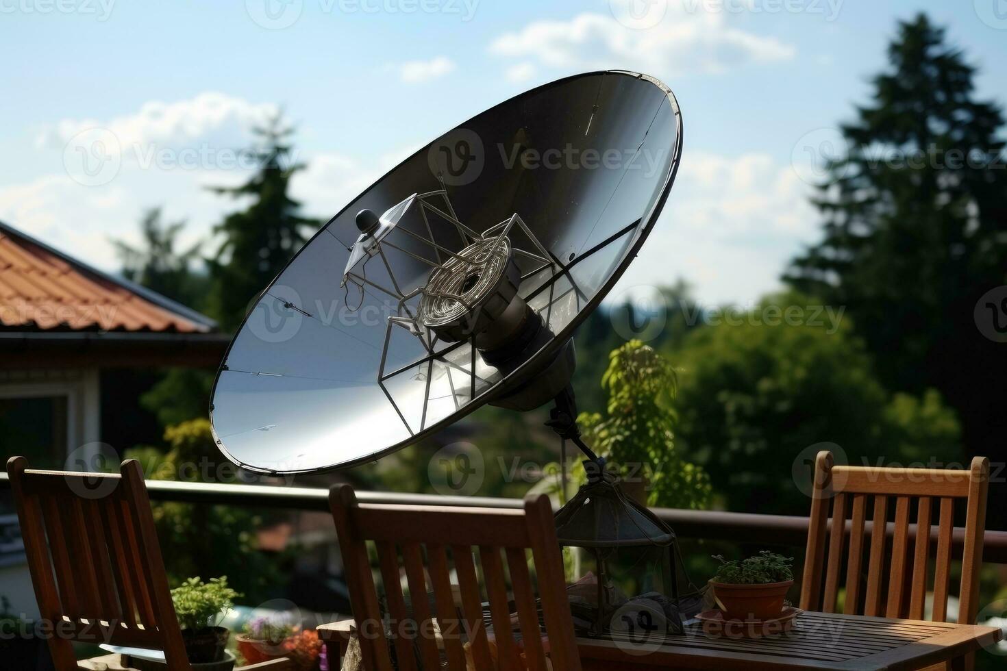 satellite dish facing the sky AI Generated photo