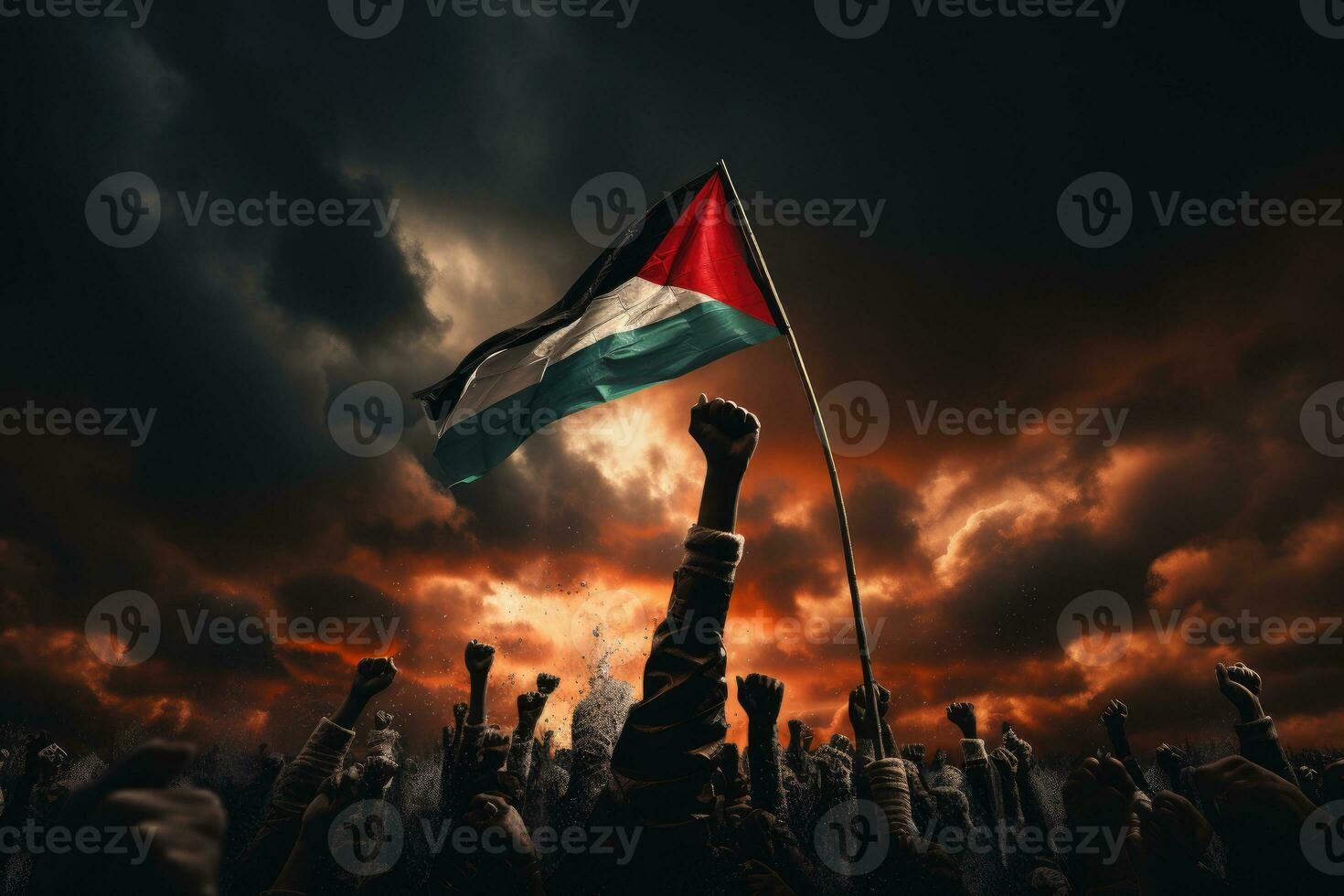 gratis Palestina protesta ai generado foto