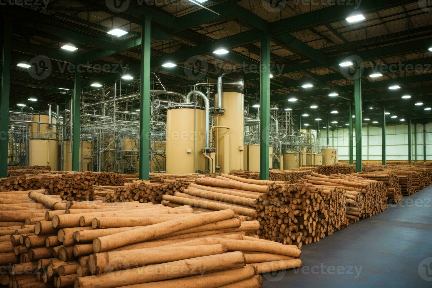 inside the factory is an empty storage area AI Generated photo
