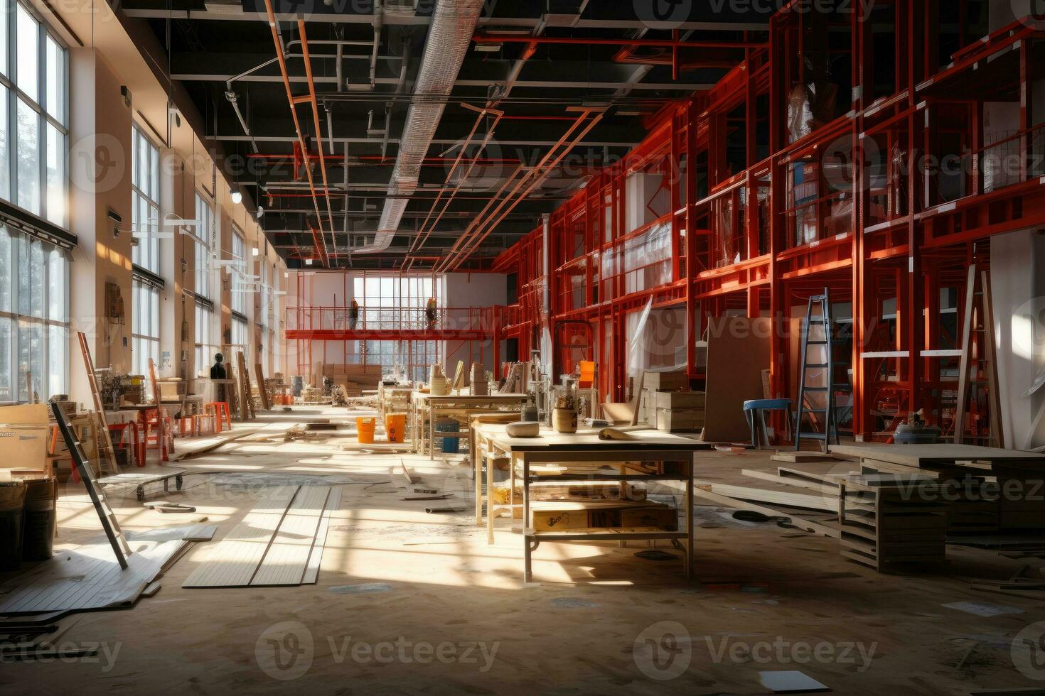 inside construction site professional advertising photography AI Generated photo