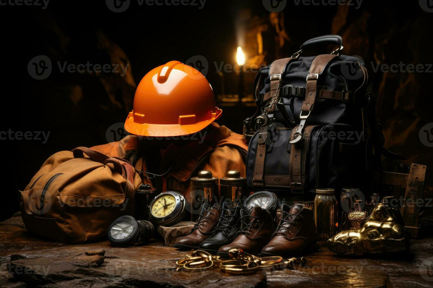miners tools and equipment AI Generated photo