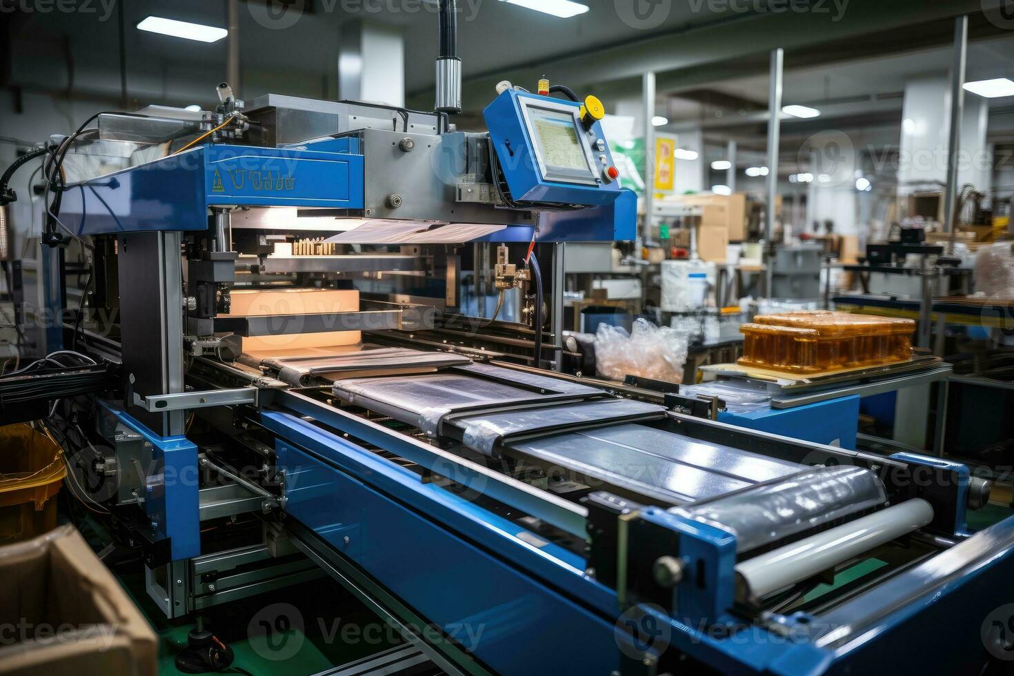 inside factory show production line professional advertising photography AI Generated photo