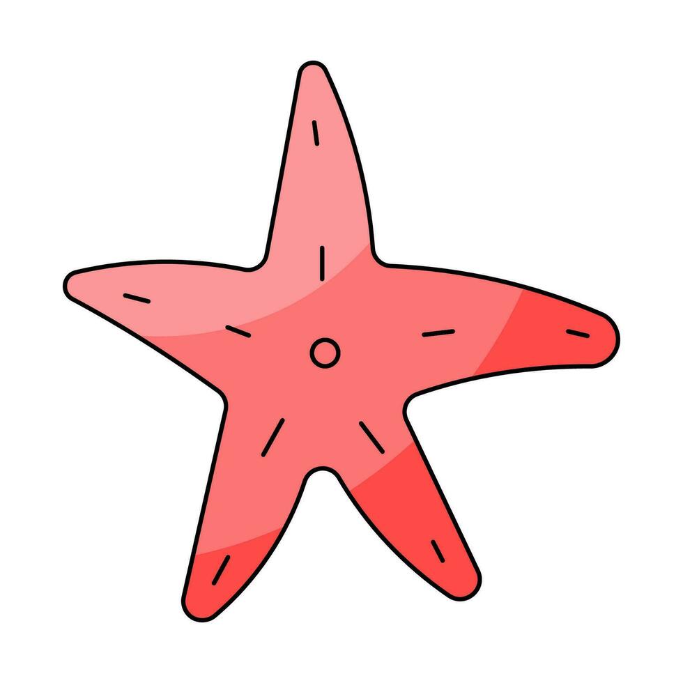 starfish ocean seafood colored sea icon element vector