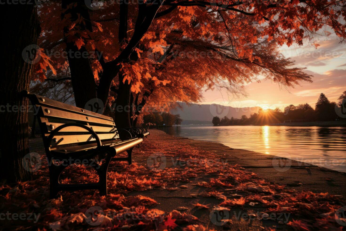 last beautiful autumn scenery AI Generated photo