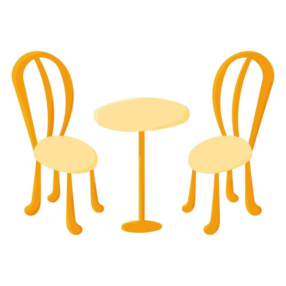 table chair cafe street France Paris lunch vector