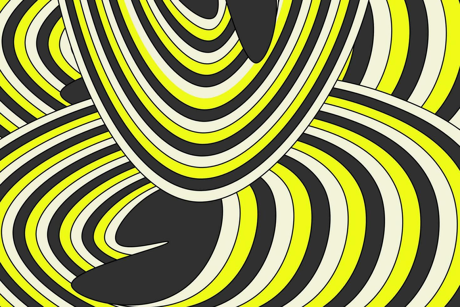 Wavy abstract groovy background. Hippie 70s retro rainbow color. Vector illustration
