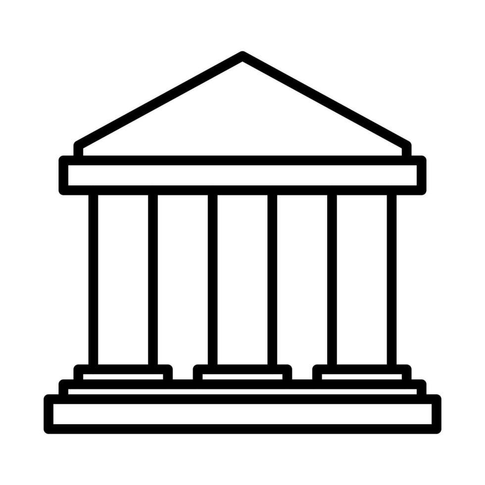 museum building icon in line vector