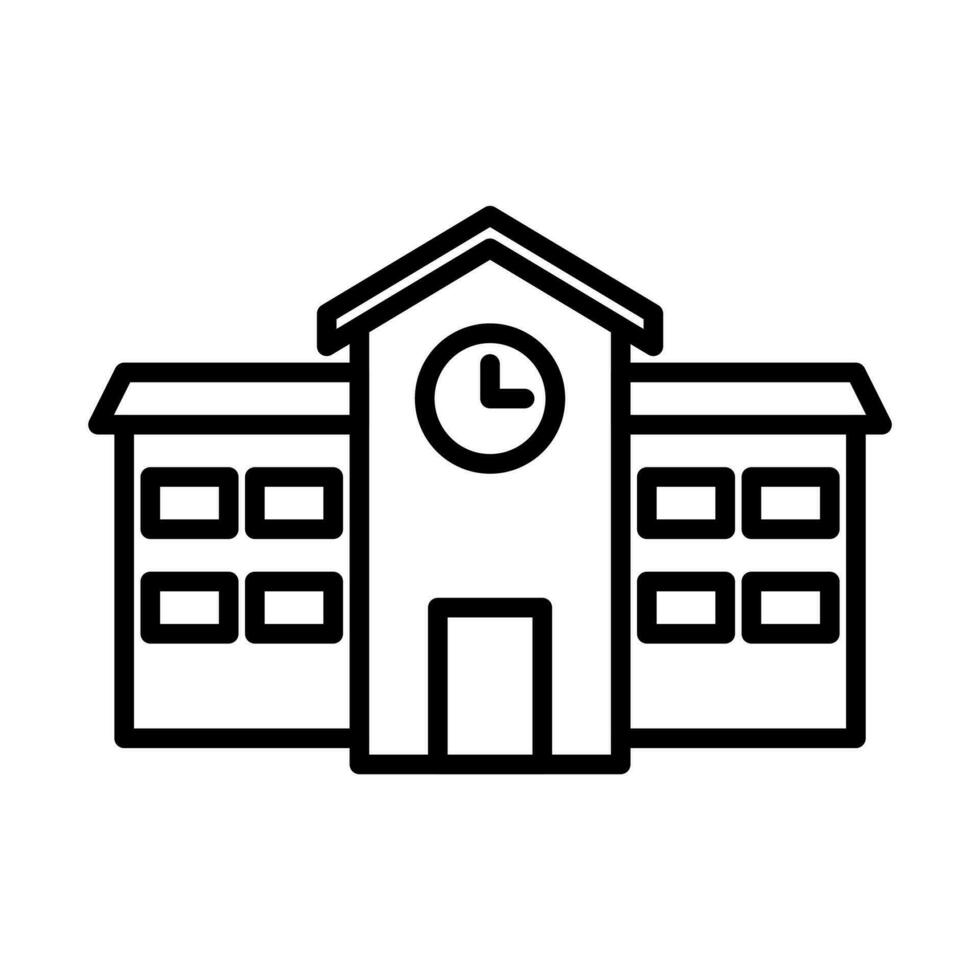 school building icon in line vector