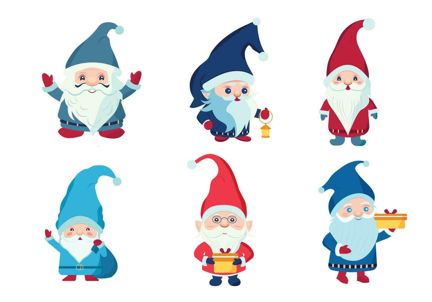 Set of christmas gnomes vector