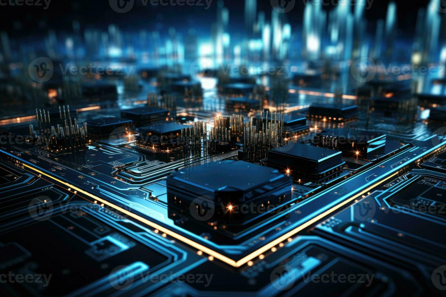 abstract technology electronic circuit board AI Generated photo