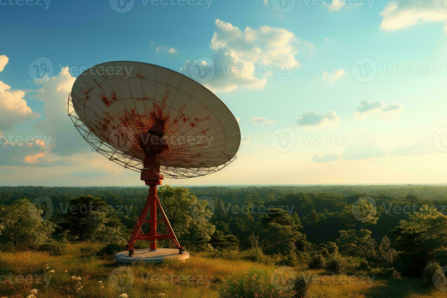 satellite dish facing the sky AI Generated photo
