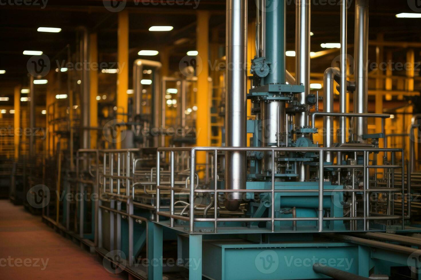 inside the factory is an empty storage area AI Generated photo