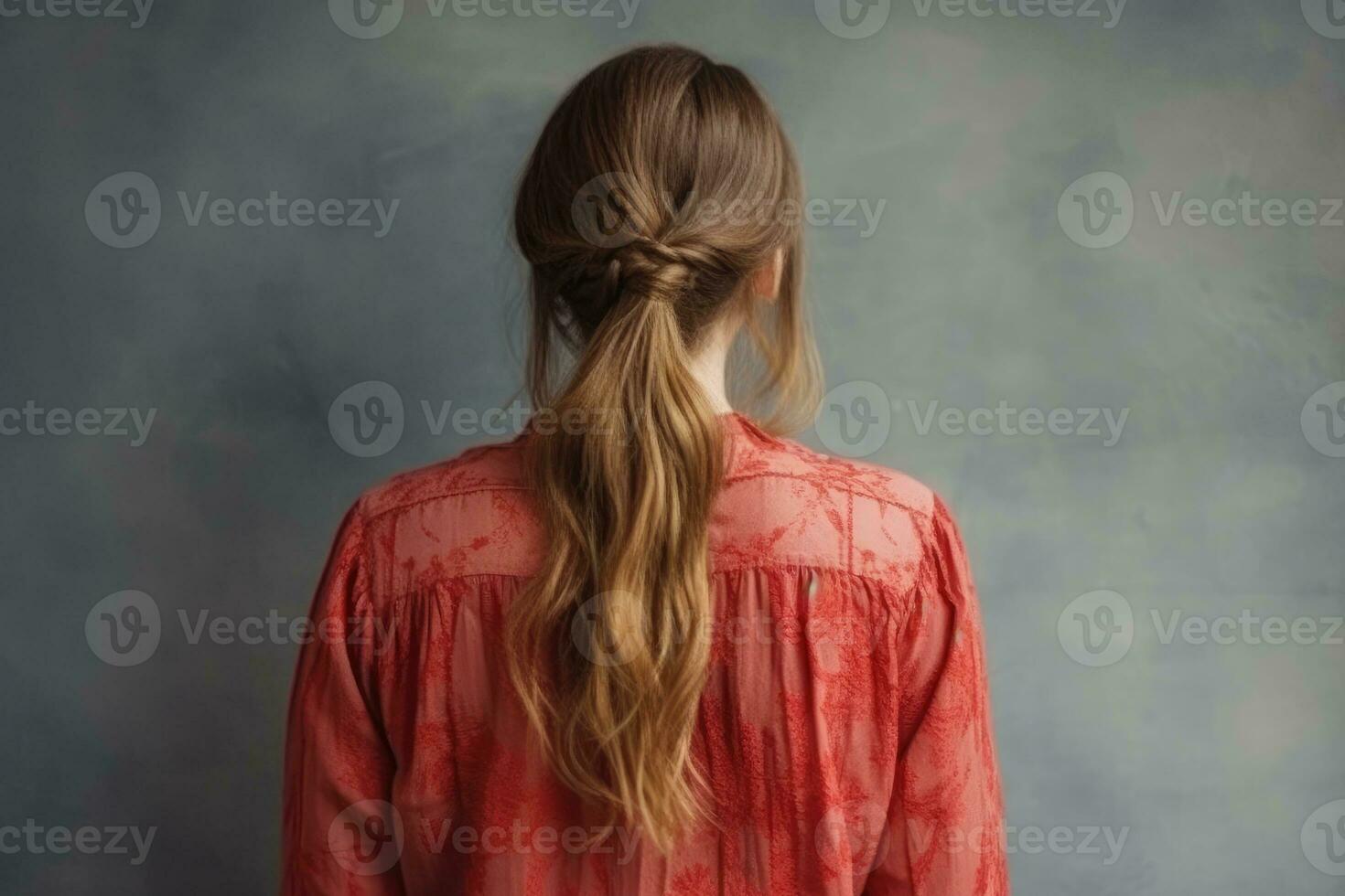 women braid hair do look from back professional advertising photography AI Generative photo