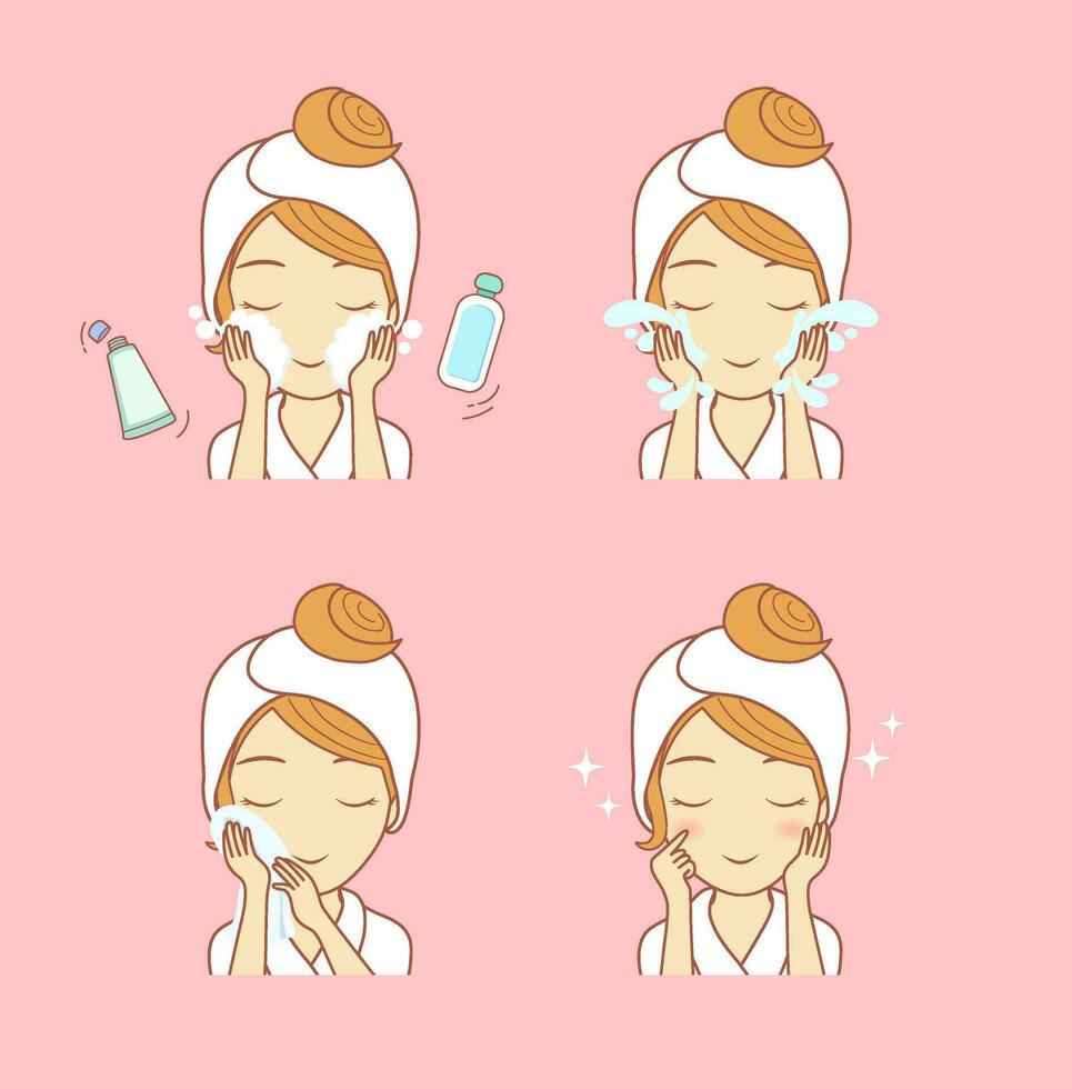Vector about face wash set variation