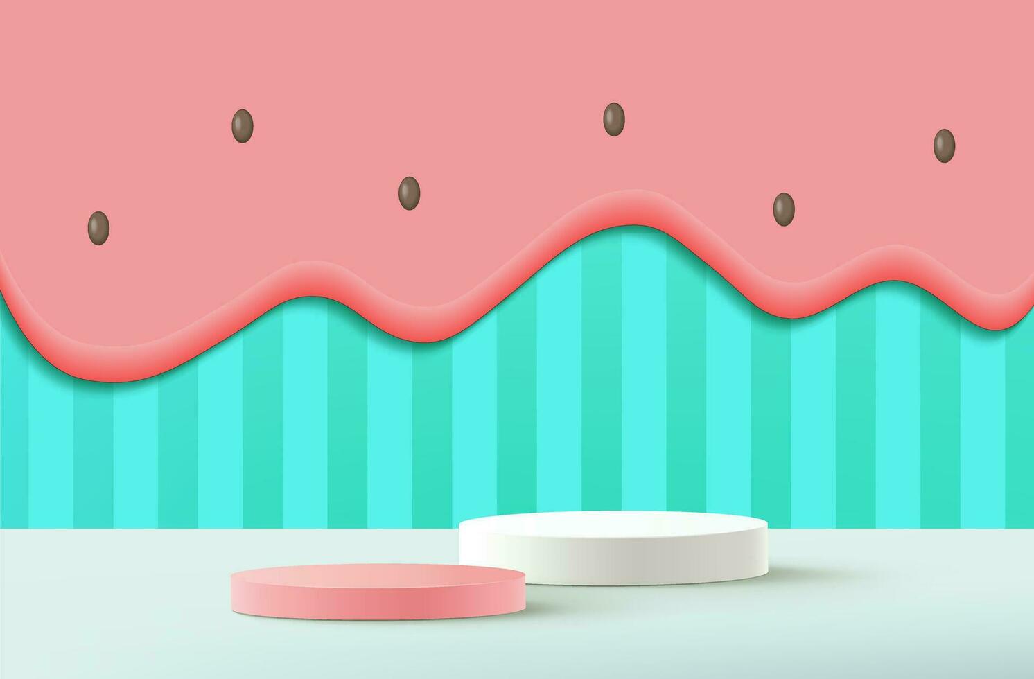 Podium empty display scene presentation product placement 3d background vector