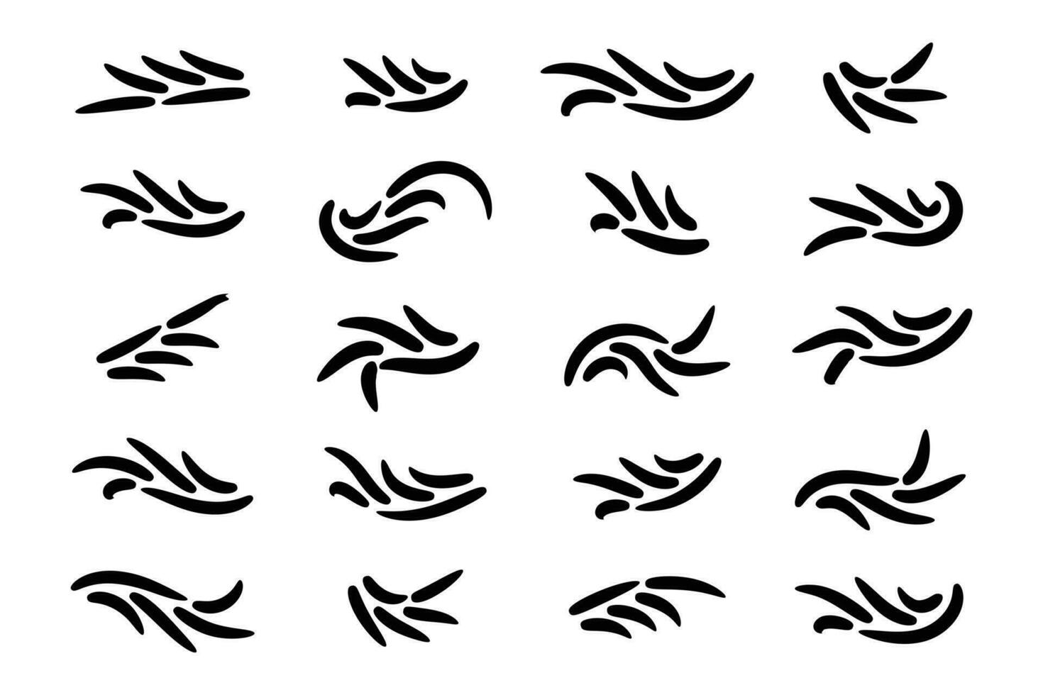 set of hand-drawn Ray Burst Accent Flourish, Word Emphasis accent flourish, doodle Accent design elements and ornaments, word highlight decoration, Decorative elements, accents marks text ornament vector