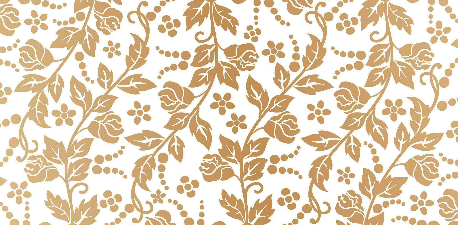 Seamless floral pattern with flowers leaves branch retro style with isolated white backgrounds for screen printing, paper craft printable, wedding invitations covers, stationery designs, fabric prints vector