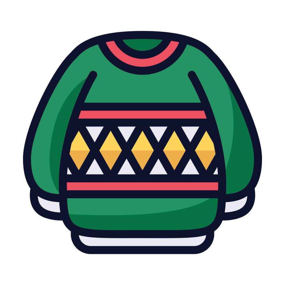 Sweater filled line icon vector