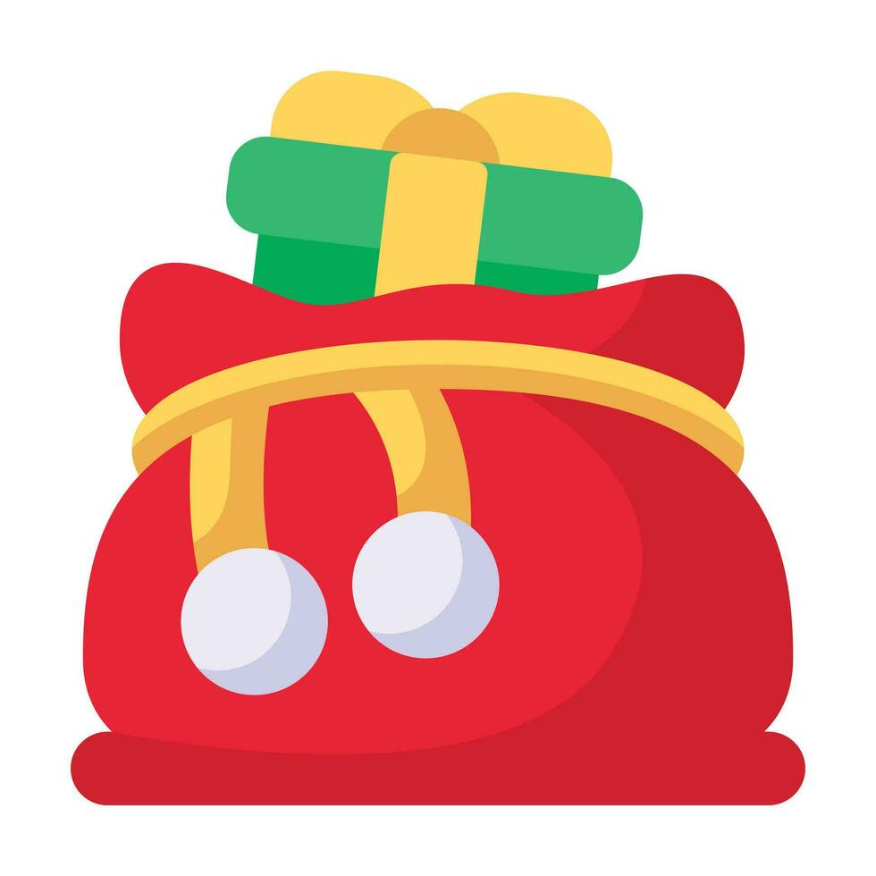 Gift bag flat icon vector