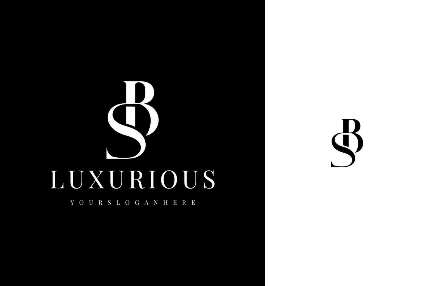 elegant simple minimal luxury serif font alphabet letter s b monogram logo design vector