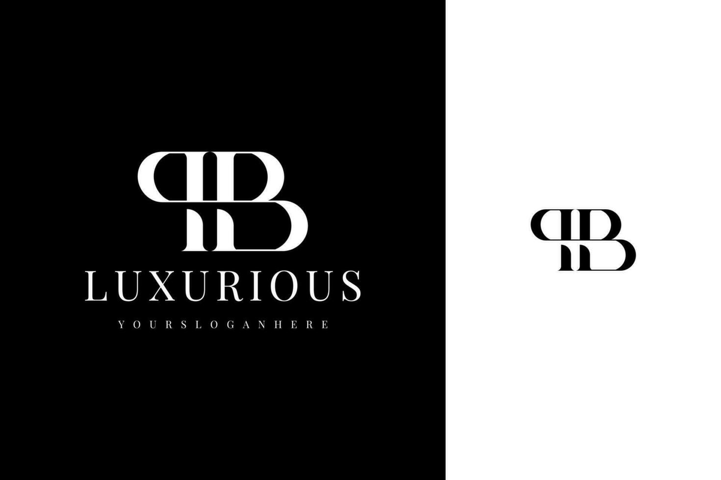 elegant simple minimal luxury serif font alphabet letter p b monogram logo design vector