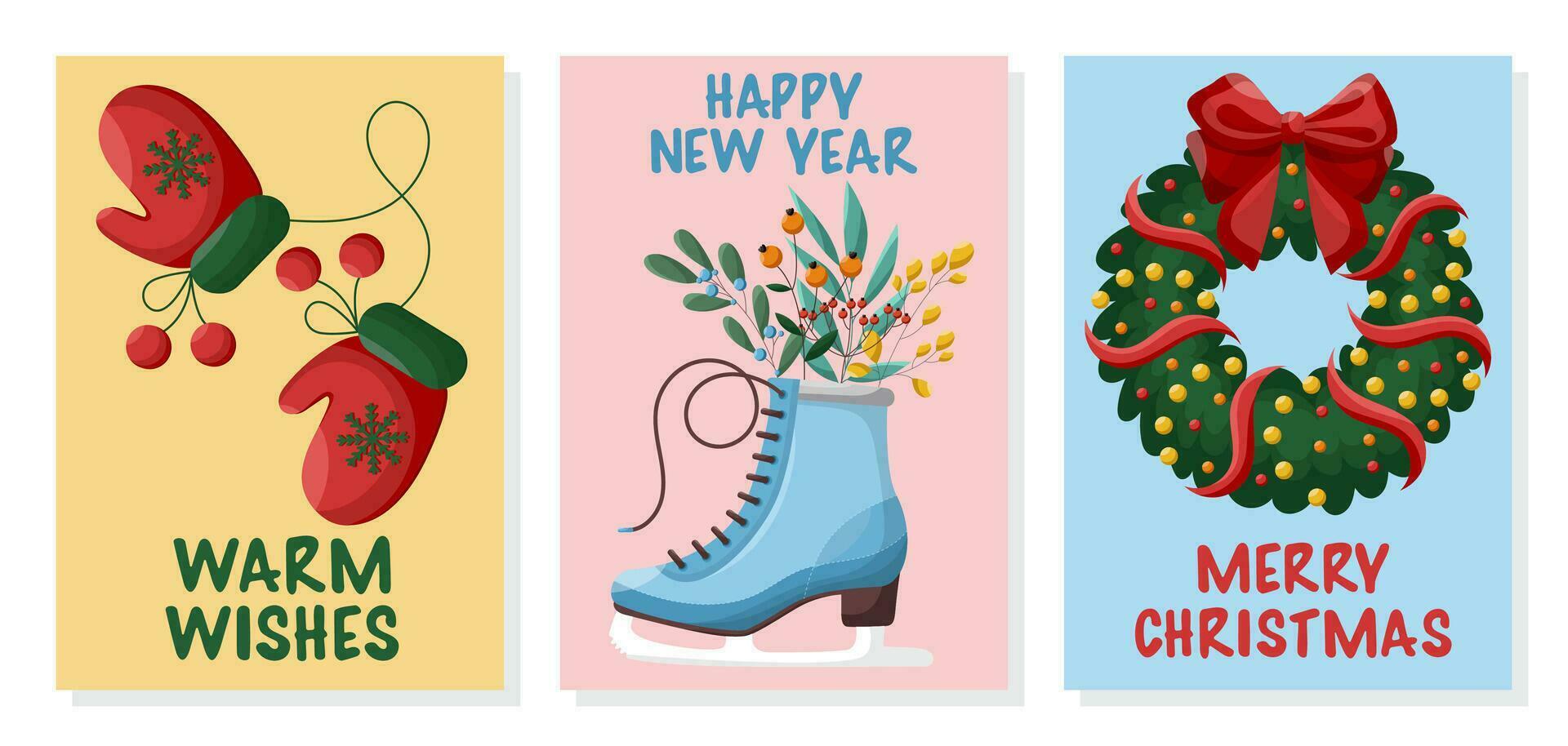 Christmas card set vector