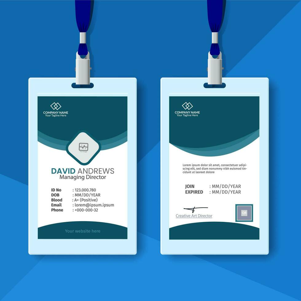 Marketing business id card template vector