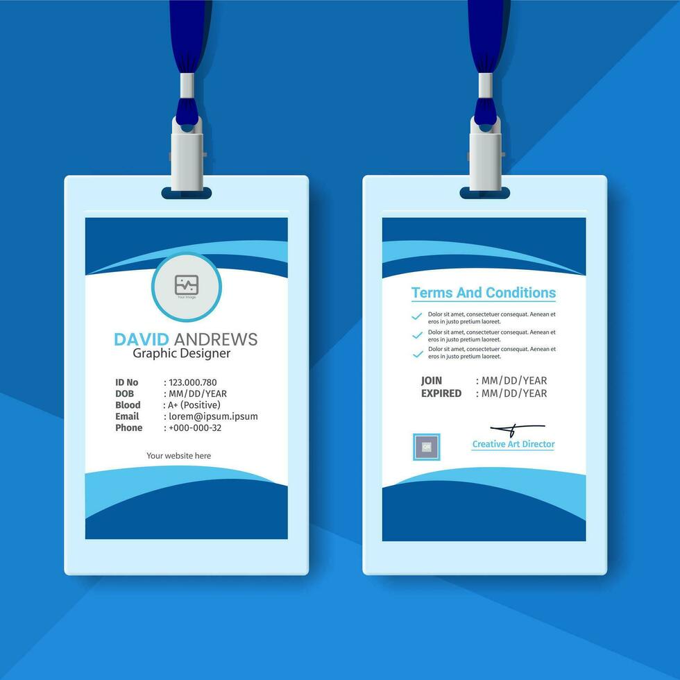 Modern Graphic Designer Business Photo ID Card Template vector