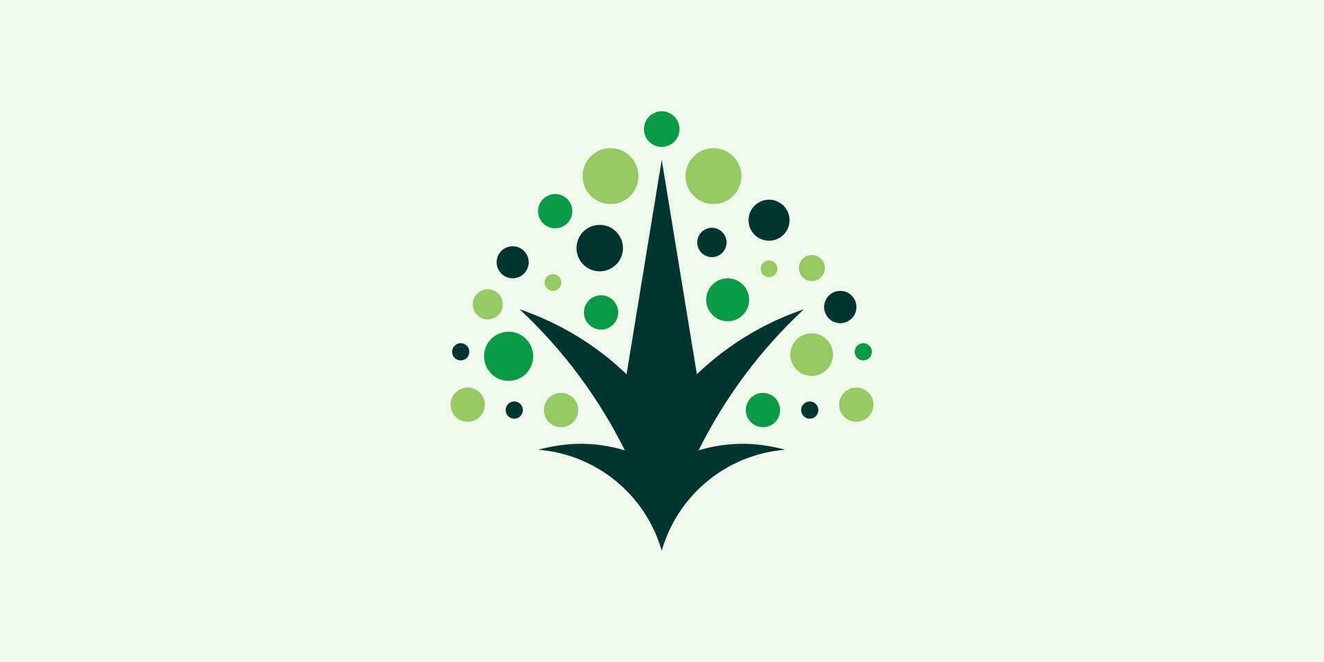 logo diseño combinatorio árbol forma con punto tecnología. vector