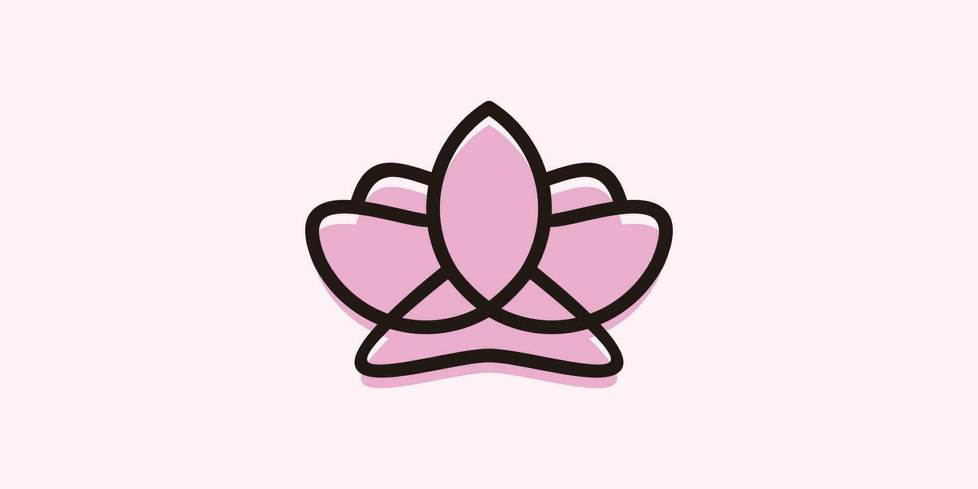 floral logo diseño hecho en un minimalista línea estilo. vector