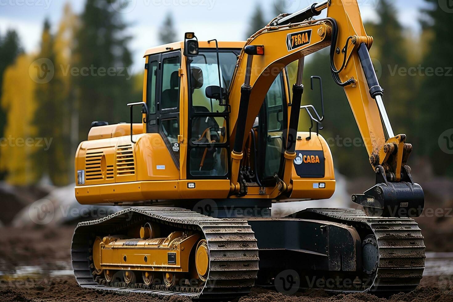 an excavator on a construction site professional photography AI Generated photo