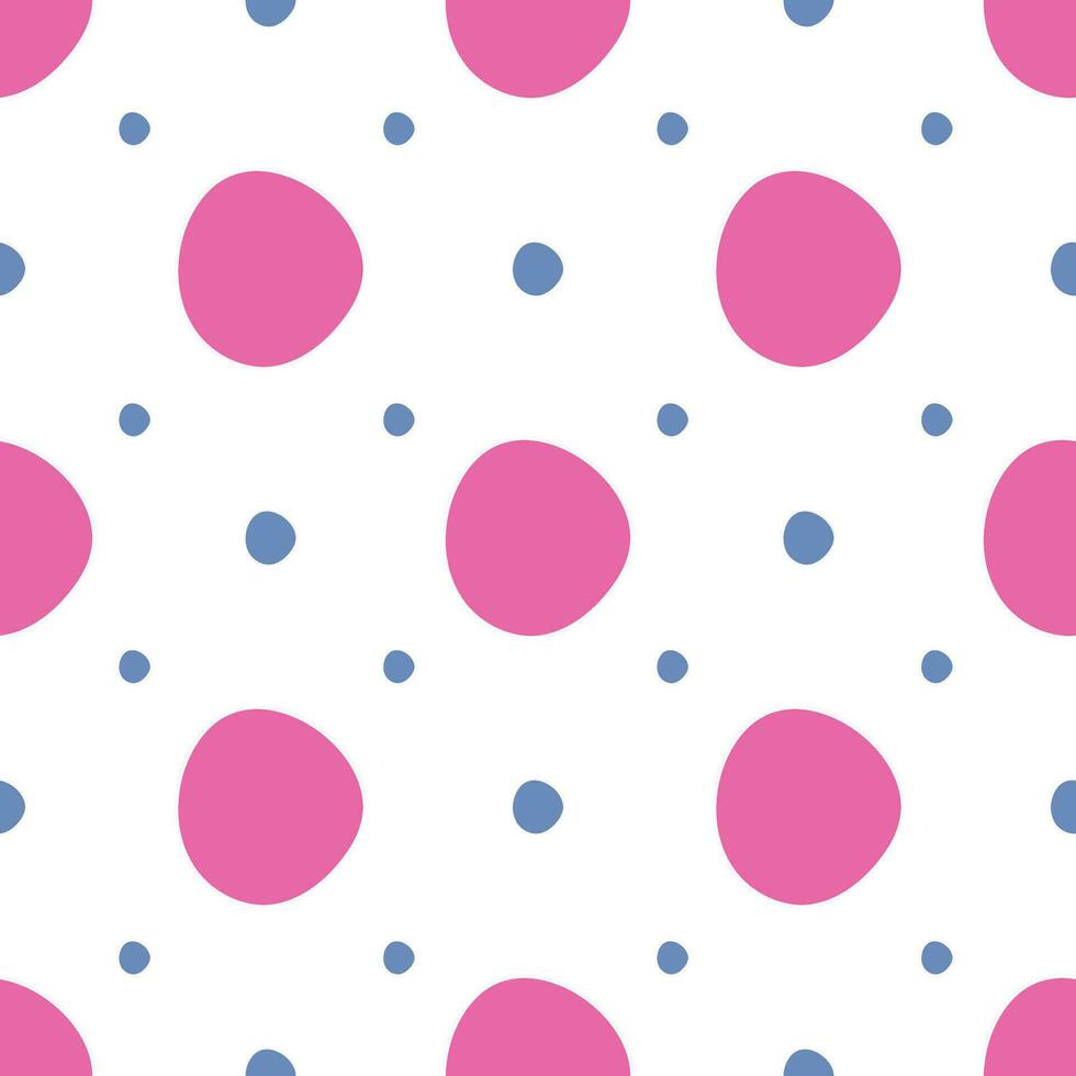 Bright abstract multi-colored background with pink circles. Seamless illustration. Wallpaper, fabric or paper. Holiday vector