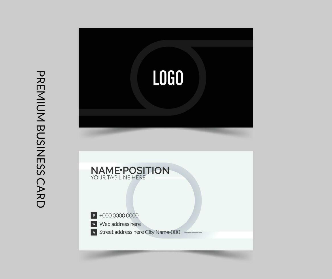 Professional black and white business card template design vector