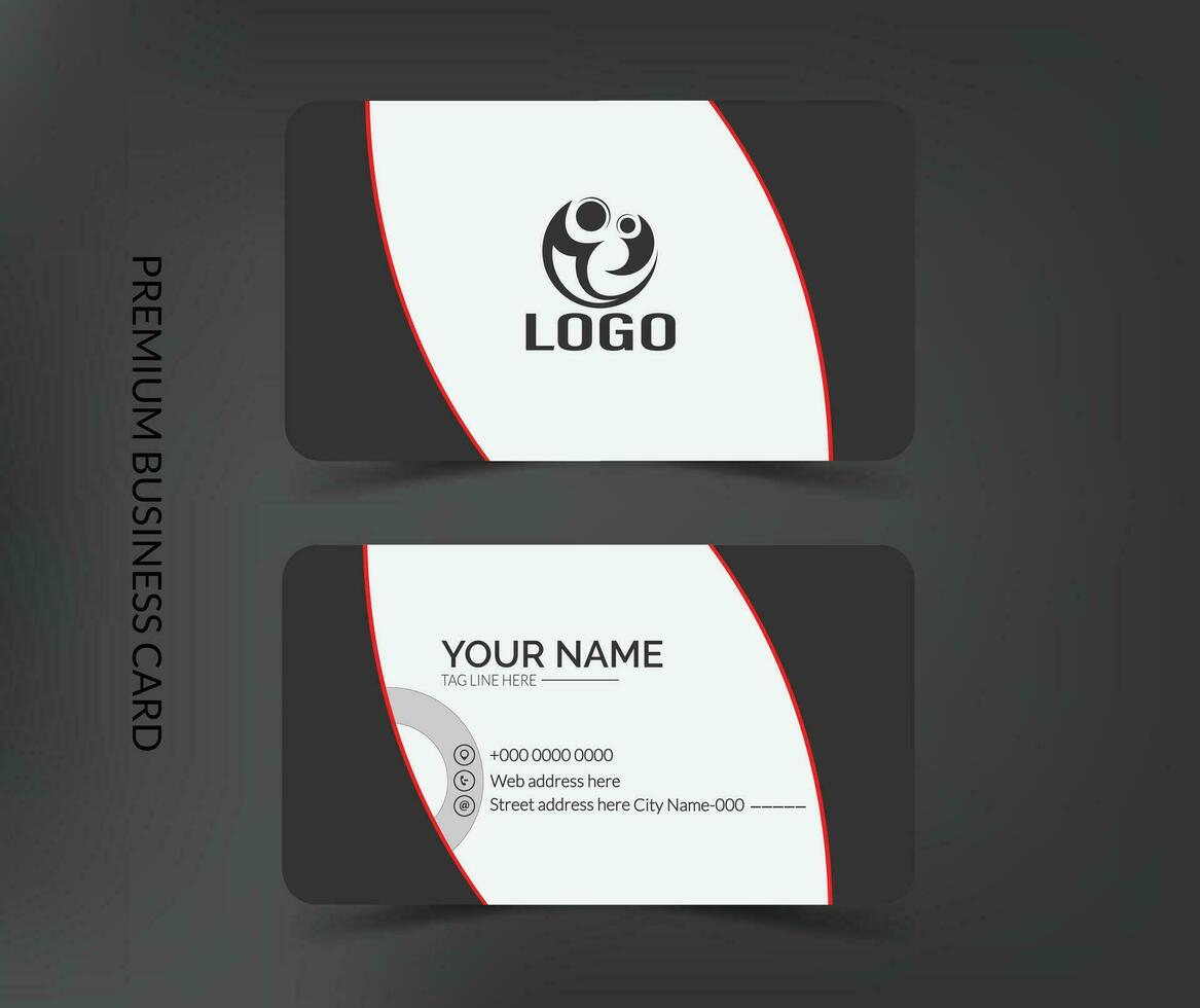 Vector design formal black and white modern business card template