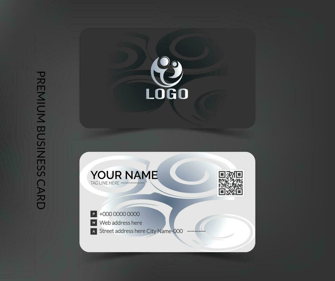 Vector design formal black and white modern business card template