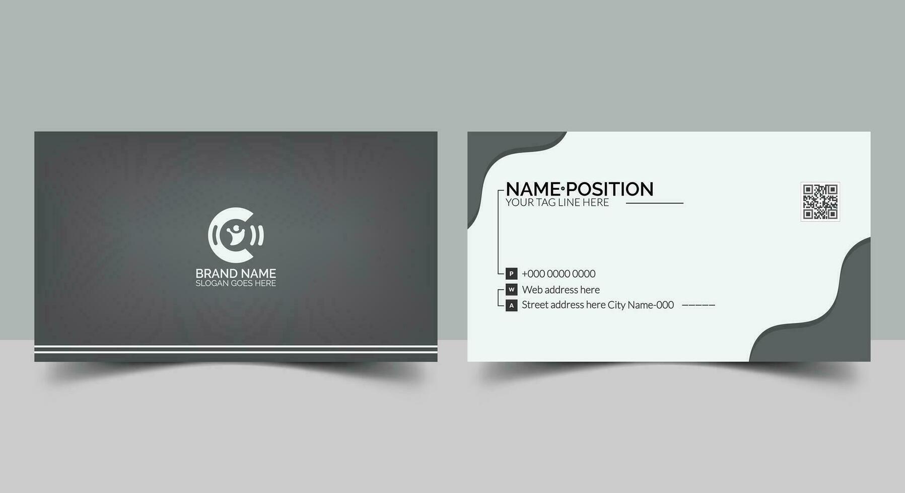 Professional black and white business card template design vector